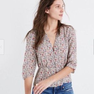 Madewell Shadow Petal silk blouse